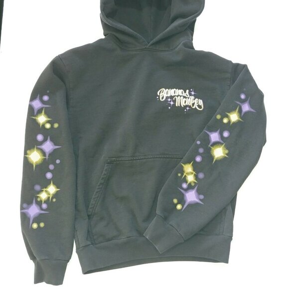 Bananas Monkey Pullover Hoodie Unisex Small Black Airbrush Graphic Streetwear - Picture 7 of 8